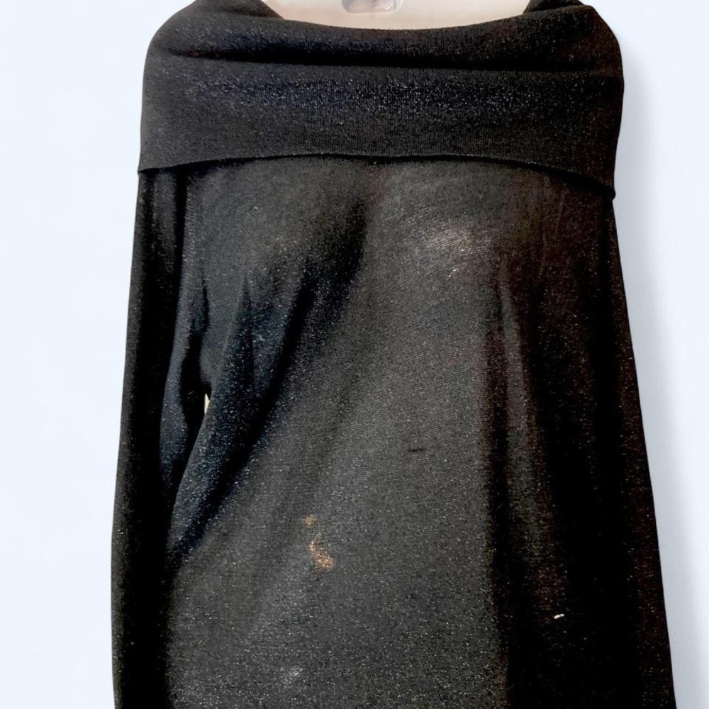 Coldwater creek black off the shoulder sweater with a touch of sparkle. Size: XL